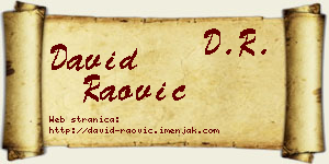 David Raović vizit kartica